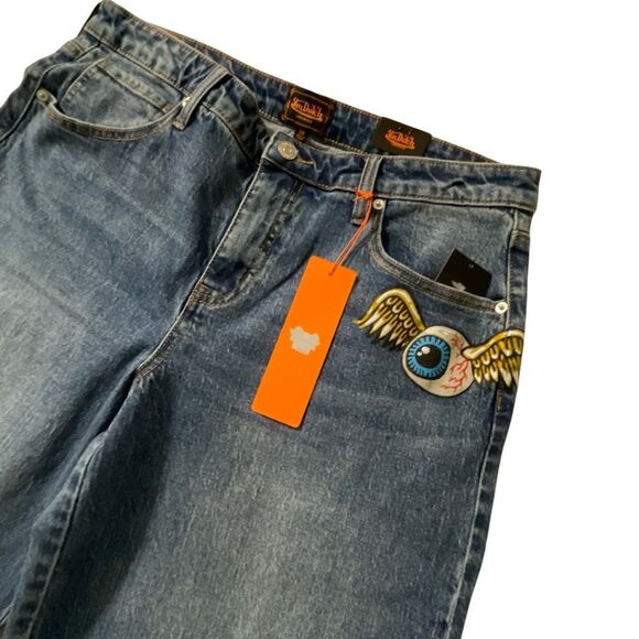 Von Dutch Originals Women’s Wide Leg Streetwear Jeans - Picture 6 of 15